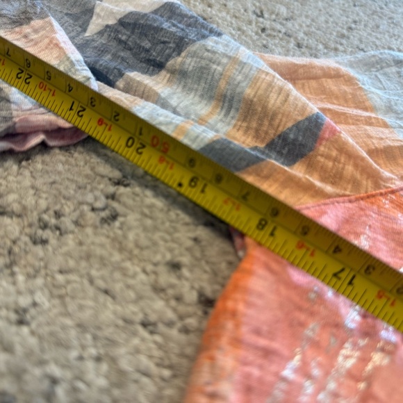 David Cline S EUC Orange Gray Cream Button Down Shirt- silver accents cotton - Picture 14 of 15